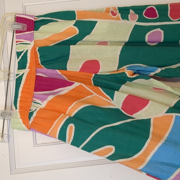 Linen Beach Christian Siriano Cropped Colorful Abstract Patterned Pants Pockets - Picture 5 of 5
